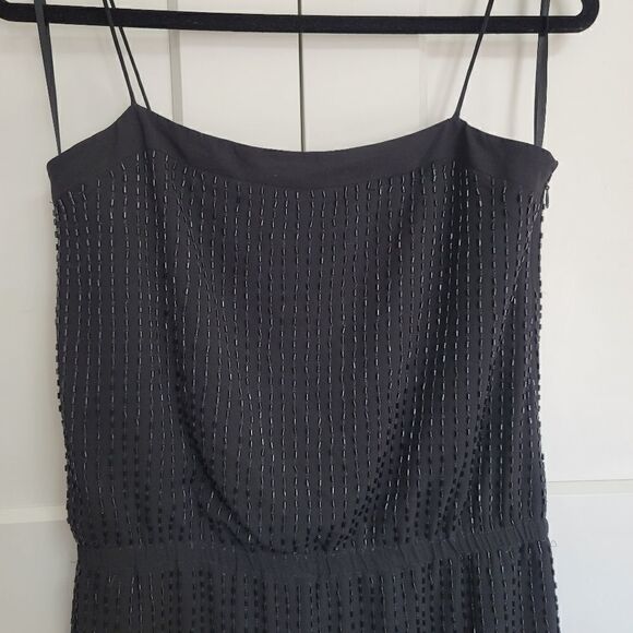 Ann Taylor spaghetti strap beaded black dress - Picture 6 of 12